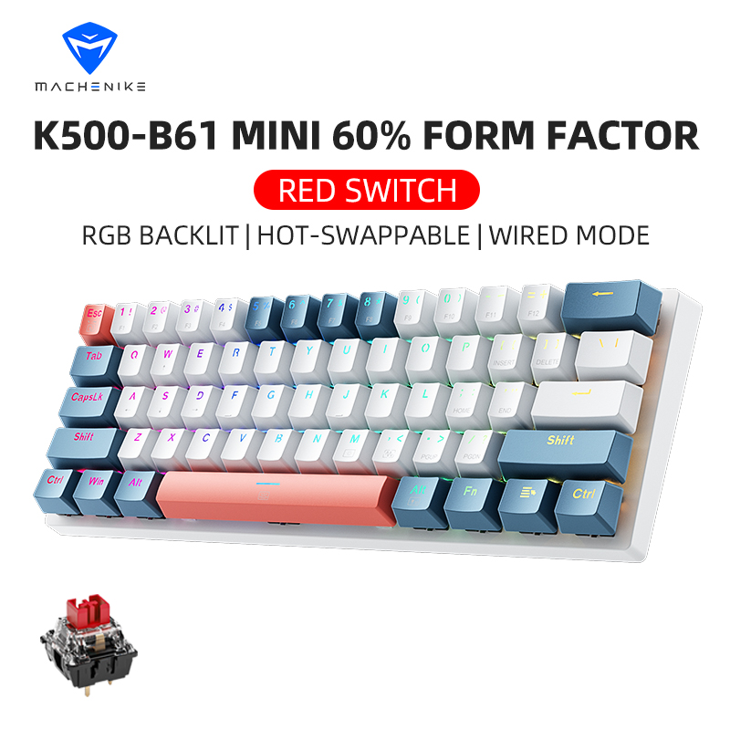 Keyboard Gaming Blue Switch - K500-B61 Machenike Mini mechanisches Tastatur, 60