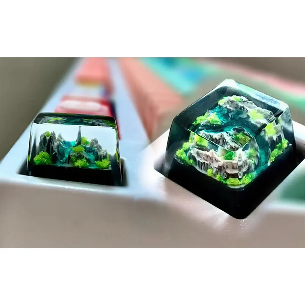 Gaming Keyboard No Rgb - Mountain And Sea Kunstharz RGB-Tastenkappen für