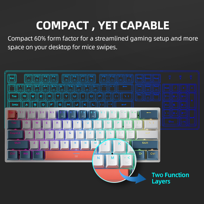 K500-B61 Machenike Mini mechan – Keyboard Gaming Blue Switch Bewertung und Preis