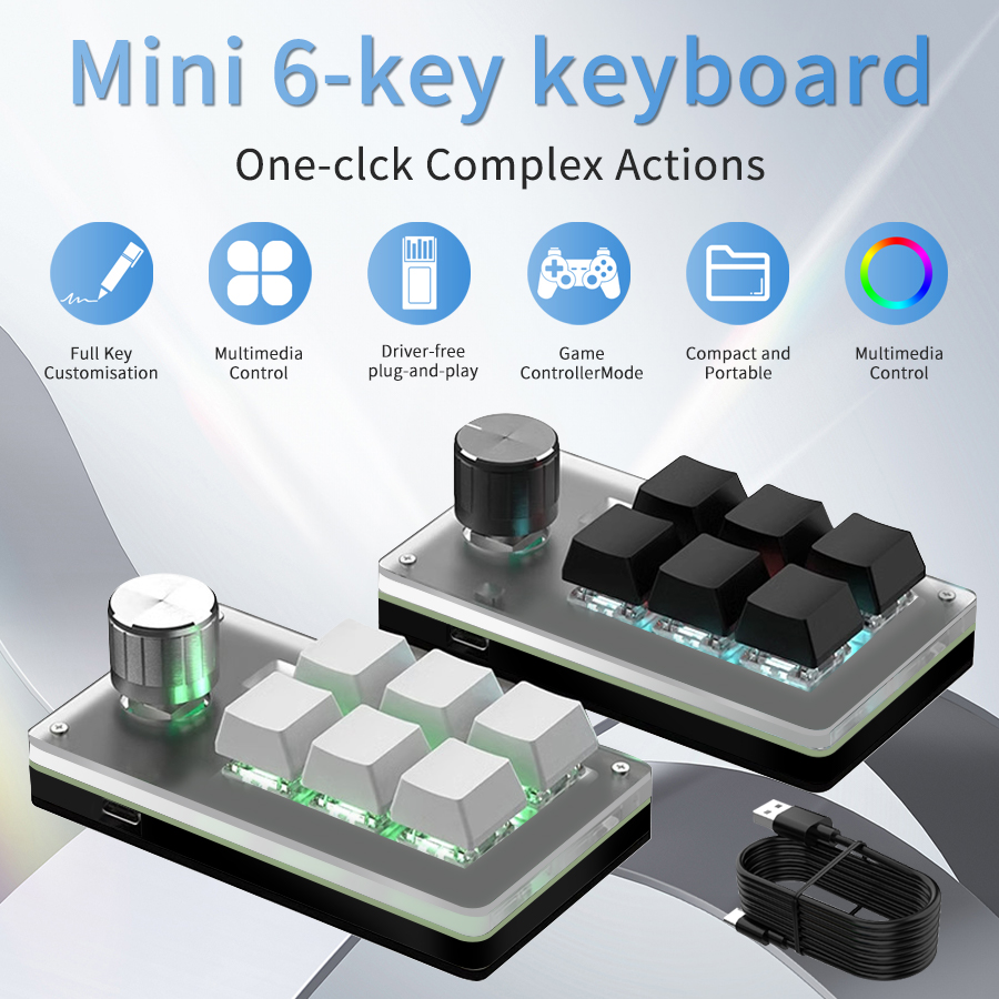 RGB 6 Tasten 1 Drehknopf Anpas – Gaming Keyboard Hot Swappable Bewertung und Preis