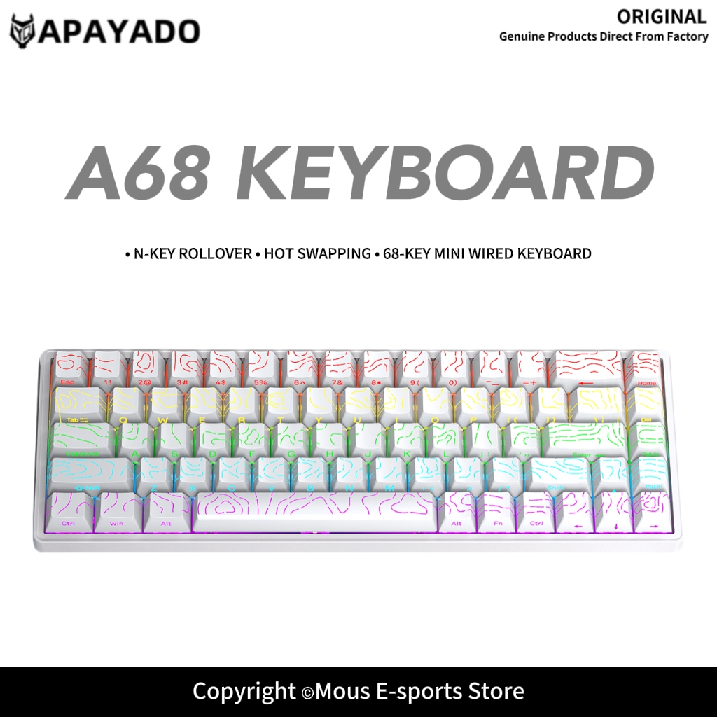 APAYADO A68 Kabelgebundene mec – Keyboard Gaming Blue Switch Bewertung und Preis